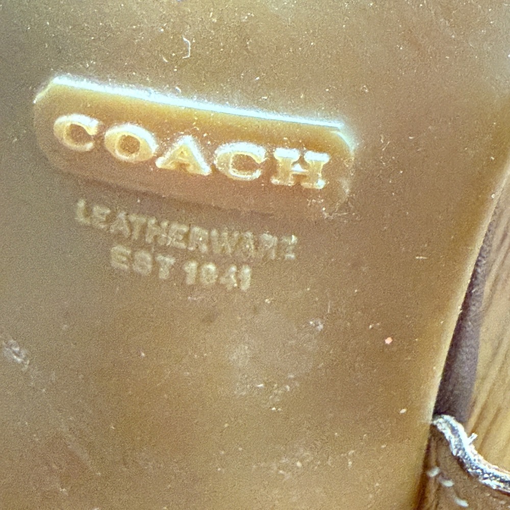 Vintage Coach Leatherware Nicki Nikki Block Heel Sandals Made in Italy Size 8.5B - Picture 5 of 8